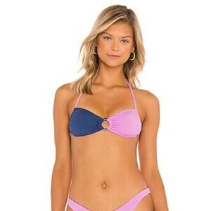 L*Space Freddie Bikini Top in Raspberry Blue Size Small NWT